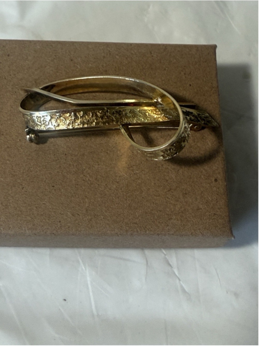Vintage West Germany 14 Karat Gold Filled Brooch 1960s 2 X 1